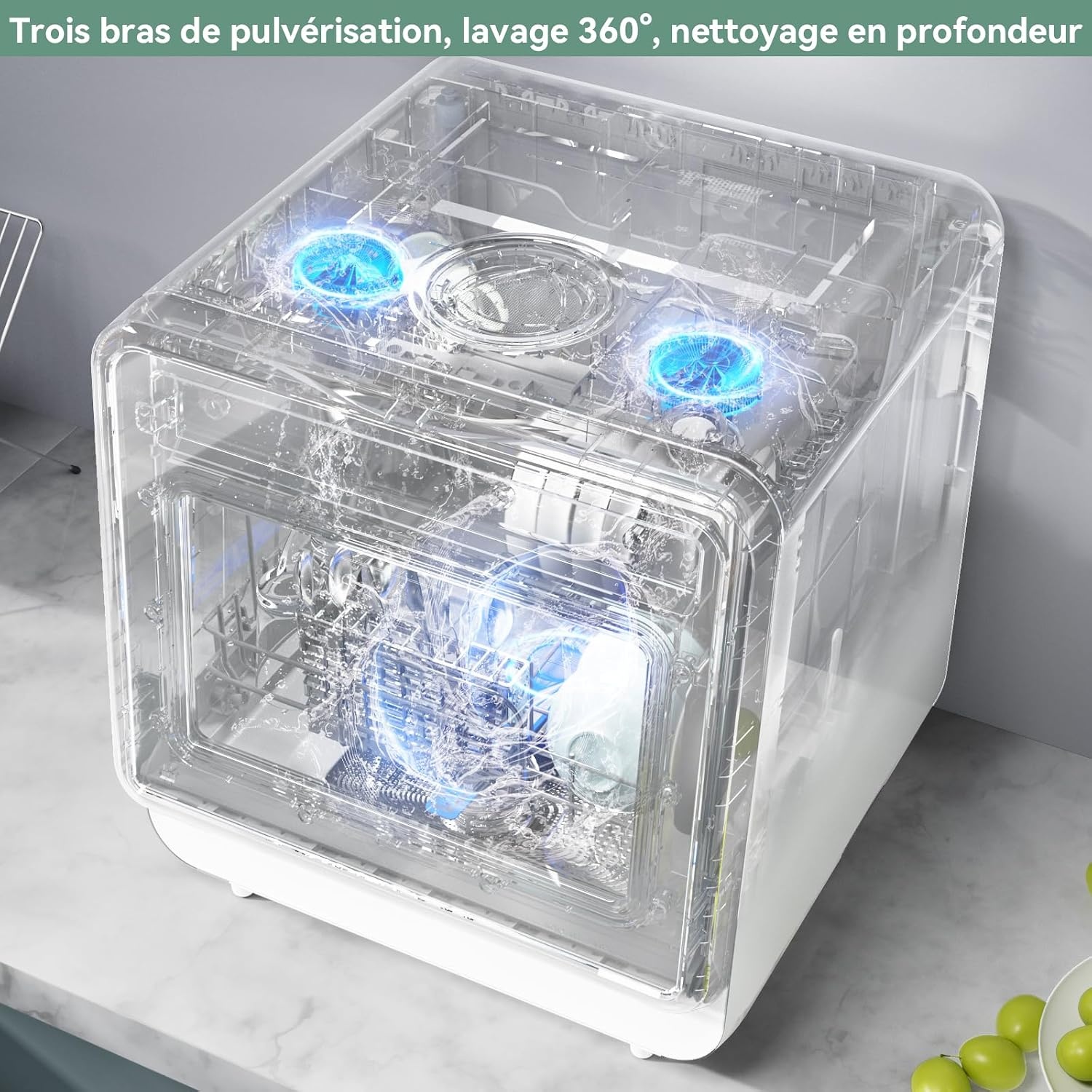 Mini lave-vaisselle 5 couverts, 8 programmes, écran tactile - 35% de remise