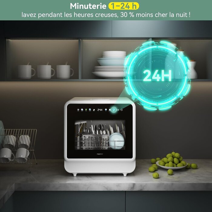 Mini lave-vaisselle 5 couverts, 8 programmes, écran tactile - 35% de remise