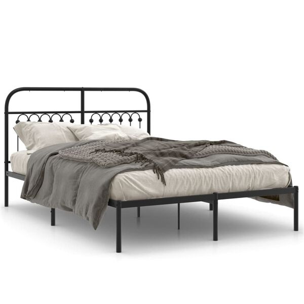 Cadre de lit en métal noir 135x190 cm - 34% de remise