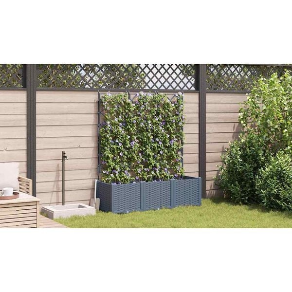 Jardinière avec treillis 3 pièces gris clair - 44% de remise