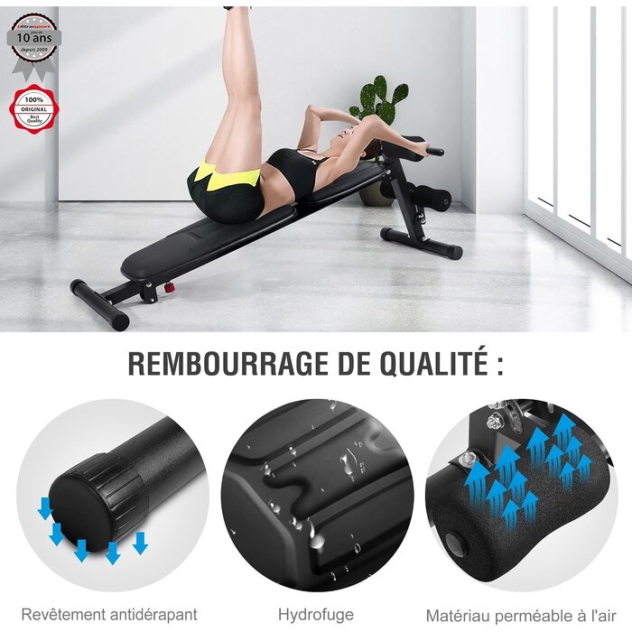 Banc de musculation multifonction pliable 29% de remise - Noir mat