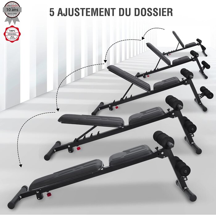 Banc de musculation multifonction pliable 29% de remise - Noir mat
