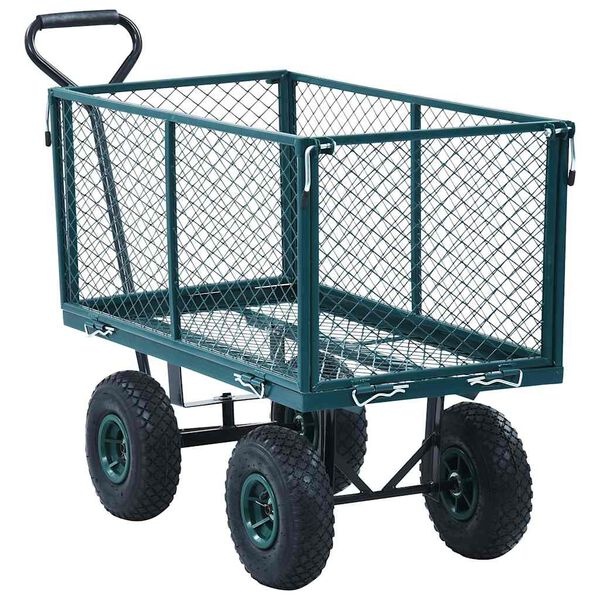Chariot de jardin en acier - 350 kg - Vert - 35% de remise