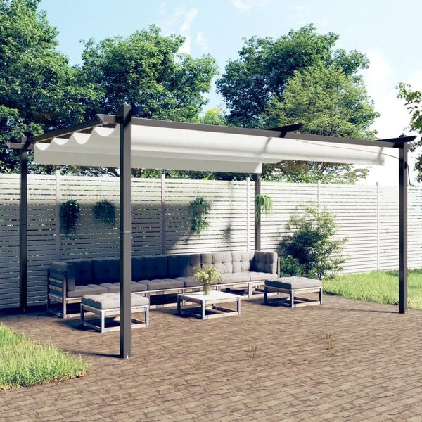 Tonnelle de jardin rétractable 4x3m crème - 35% de remise