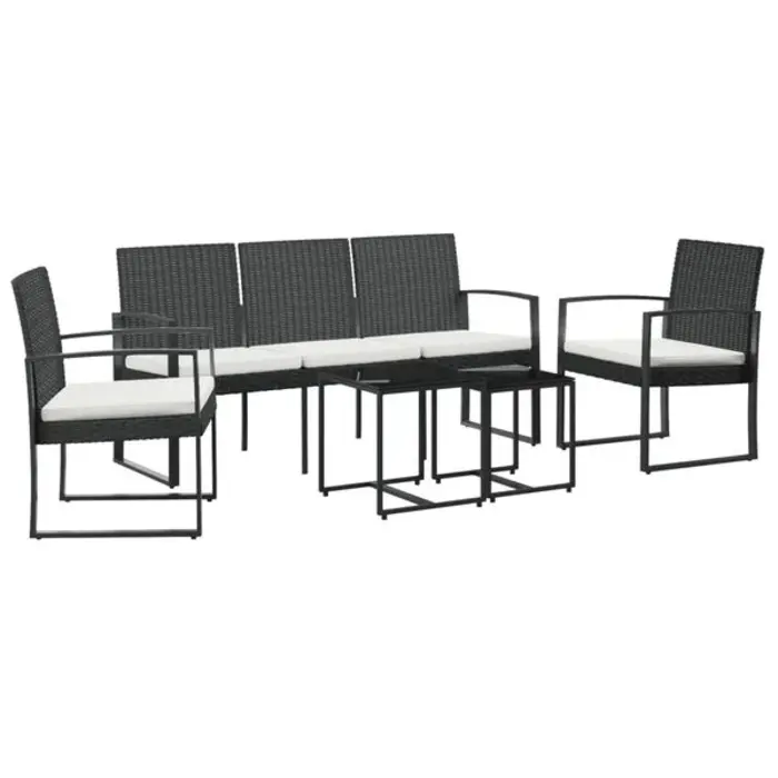 Ensemble de jardin 5 pièces effet rotin noir - 35% de remise