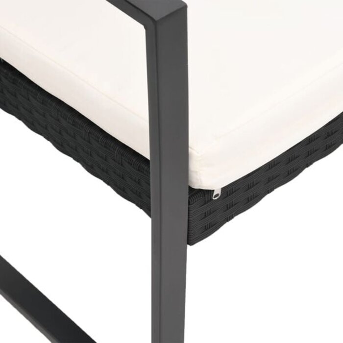 Ensemble de jardin 5 pièces effet rotin noir - 35% de remise