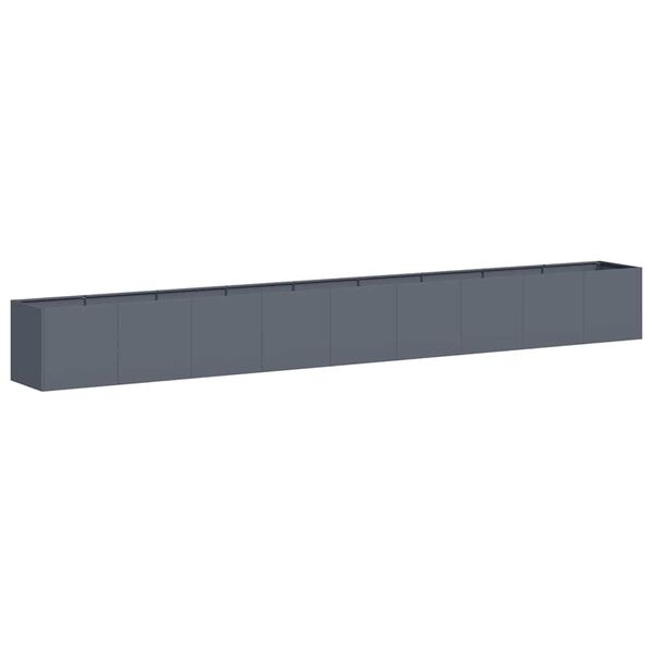 Jardinière XXL 360 cm en acier anthracite - 35% de remise