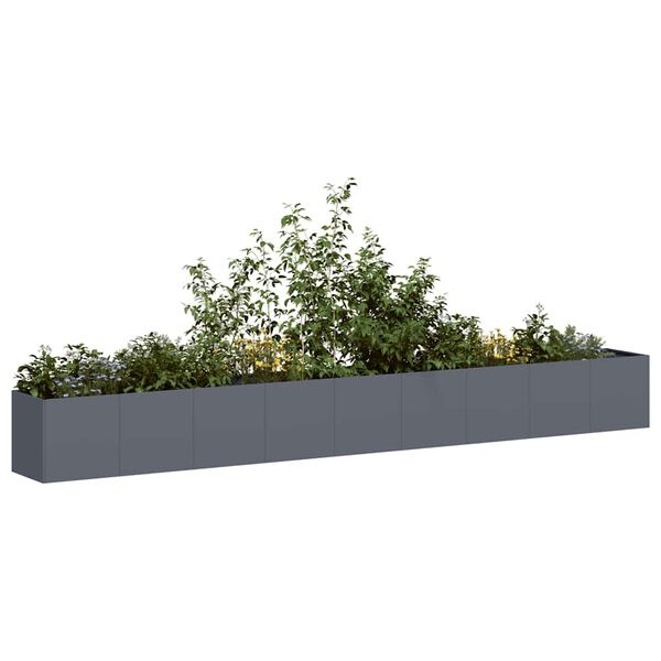 Jardinière XXL 360 cm en acier anthracite - 35% de remise
