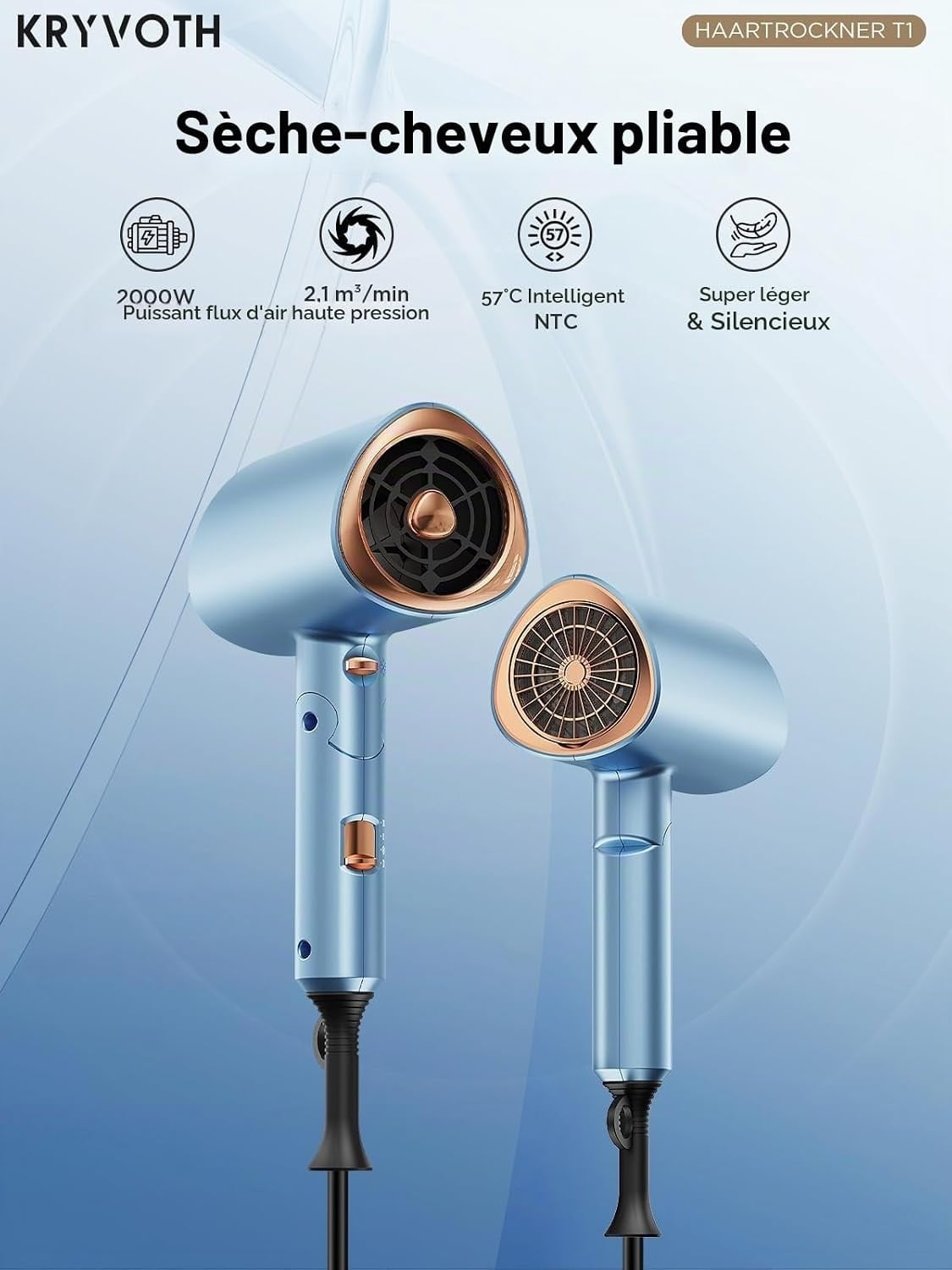 Sèche-cheveux ionique pliable 2000W - 31% de remise