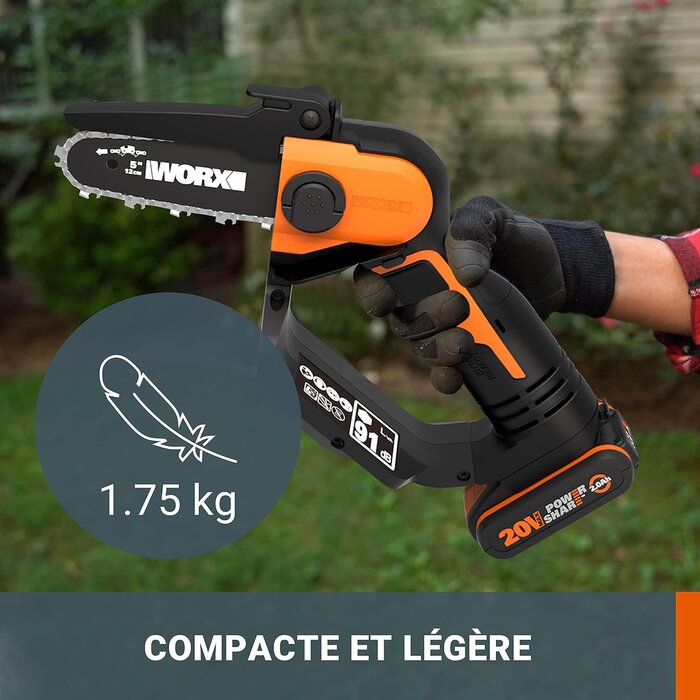 Élagueuse sans fil 20V, guide 12 cm - 34% de remise