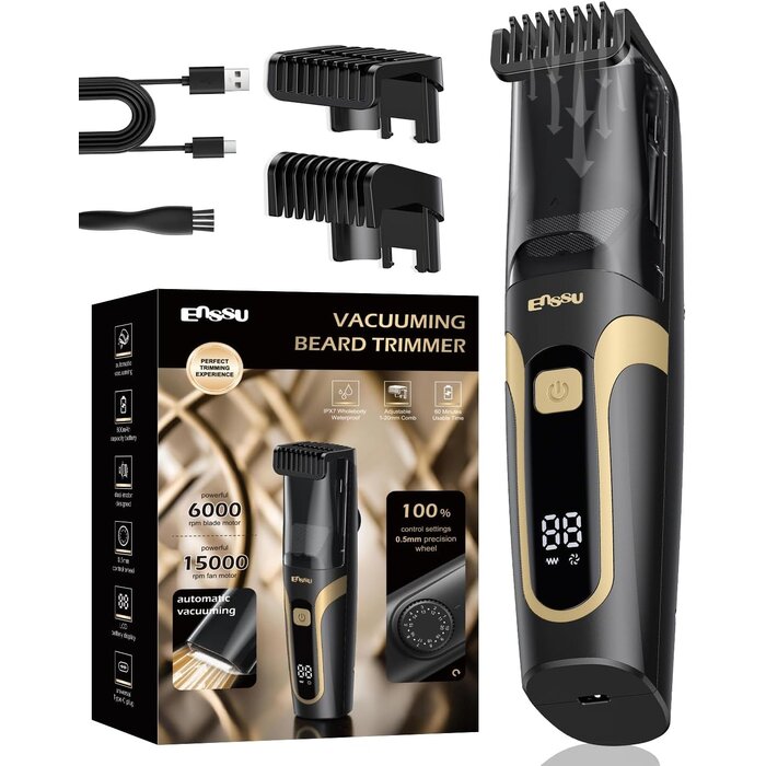Tondeuse à barbe aspirante rechargeable USB-C - 32% de remise