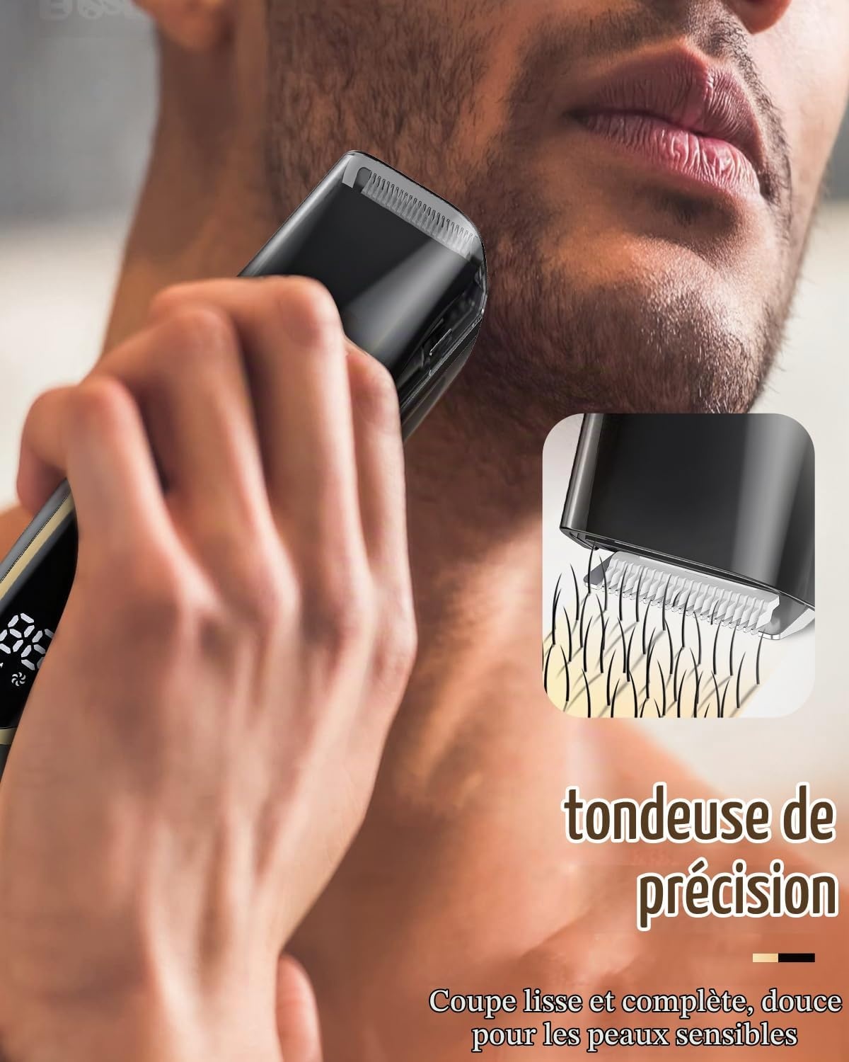 Tondeuse à barbe aspirante rechargeable USB-C - 32% de remise