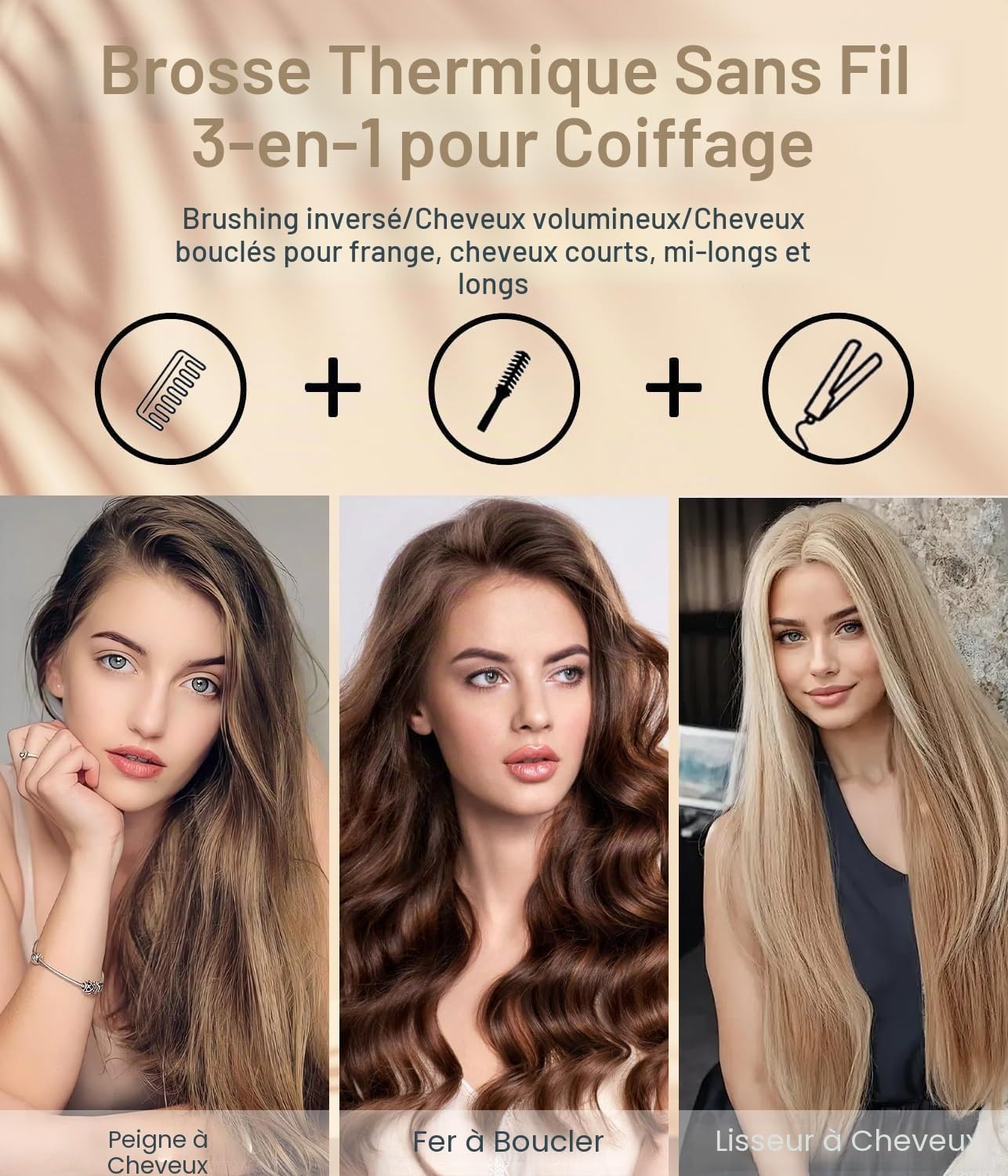 Brosse chauffante sans fil 40mm Ionique - 33% de remise