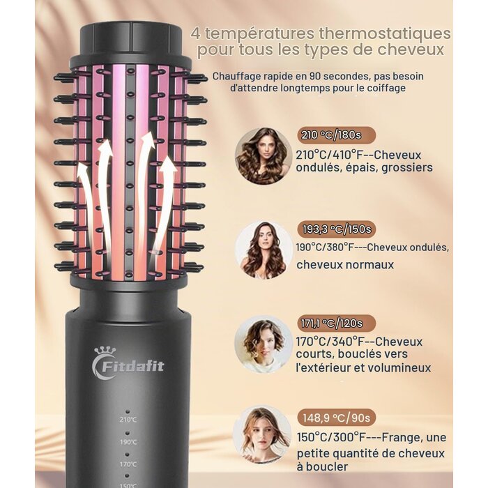 Brosse chauffante sans fil 40mm Ionique - 33% de remise