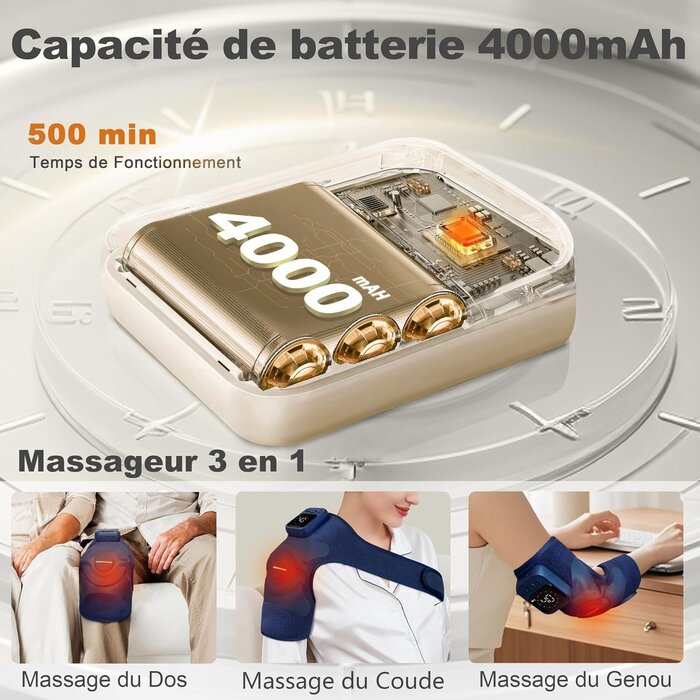 Genouillère massante chauffante sans fil - 33% de remise
