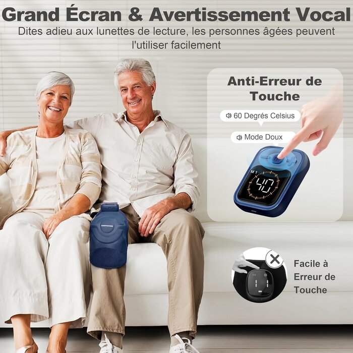 Genouillère massante chauffante sans fil - 33% de remise