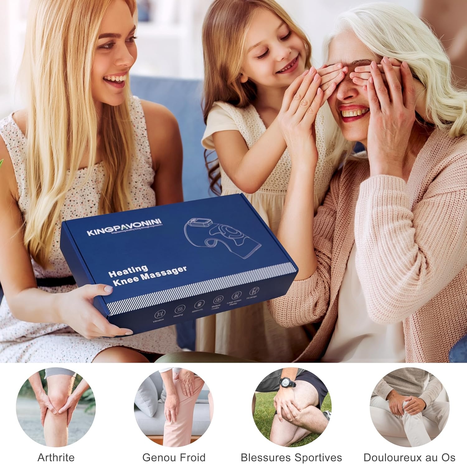 Genouillère massante chauffante sans fil - 33% de remise