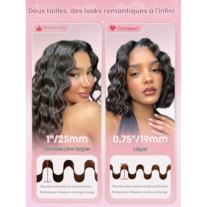Fer à boucler double tube 19 mm Beach Waves - 33% de remise