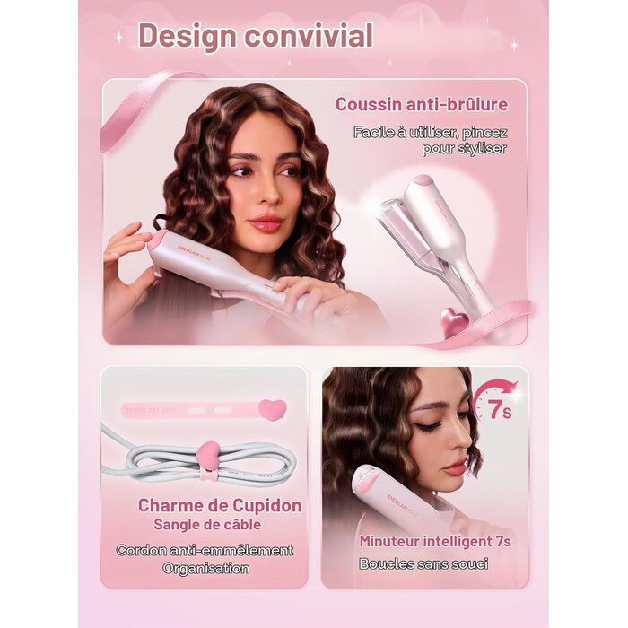 Fer à boucler double tube 19 mm Beach Waves - 33% de remise