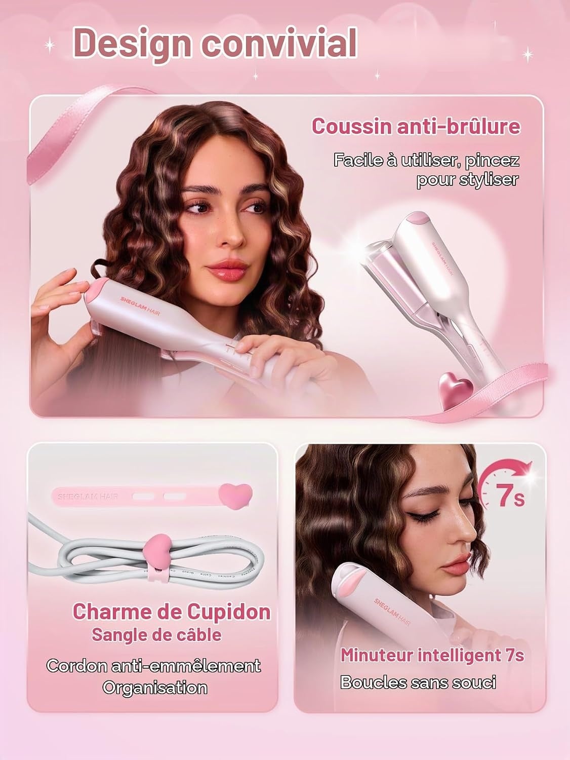 Fer à boucler double tube 19 mm Beach Waves - 33% de remise