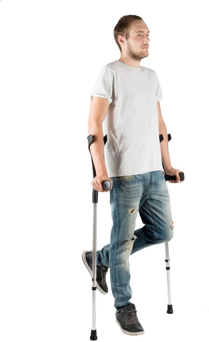 Paire de béquilles orthopédiques réglables, noir - 32% de remise