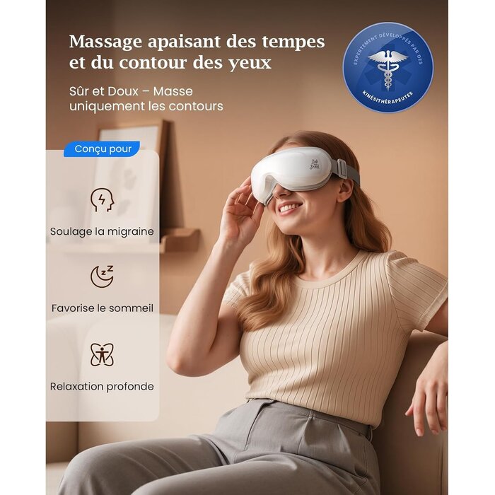 Masseur Oculaire Chauffant - 34% de remise - Pliable et Rechargeable