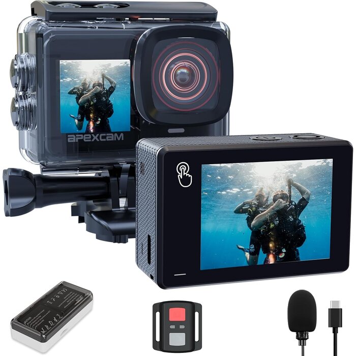 Caméra Action 4K 64MP Double Écran - 34% de remise sur modèle déballé