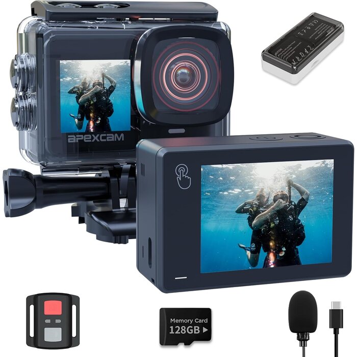Caméra Action 4K 64MP Double Écran - 34% de remise sur modèle déballé