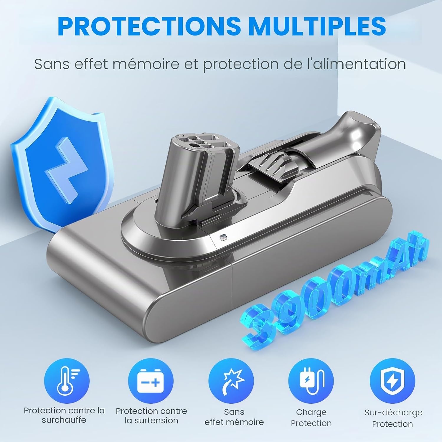 Batterie de remplacement 3900 mAh pour aspirateur balai - 34% de remise