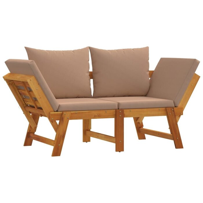Banc de jardin 2-en-1 en bois d'acacia massif - 35% de remise
