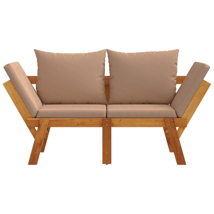 Banc de jardin 2-en-1 en bois d'acacia massif - 35% de remise