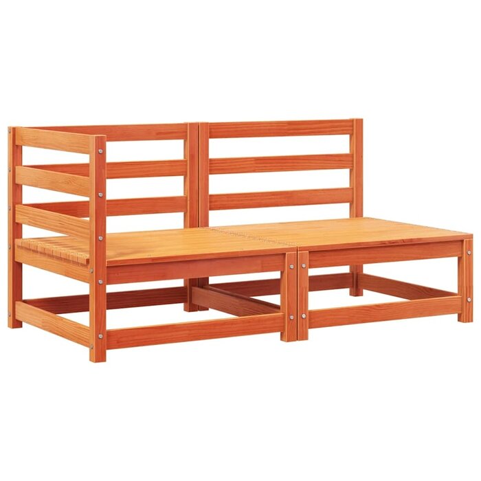 Banc de jardin 2 places en pin massif marron - 35% de remise