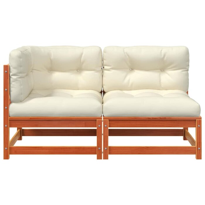 Banc de jardin 2 places en pin massif marron - 35% de remise