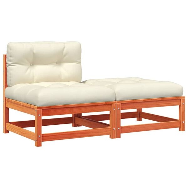 Banc de jardin modulaire avec coussins et repose-pieds - 35% de remise