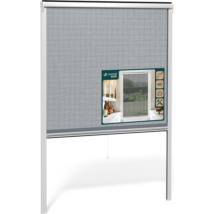 Moustiquaire enroulable 130x160 cm Blanc - Découpable - 32% de remise