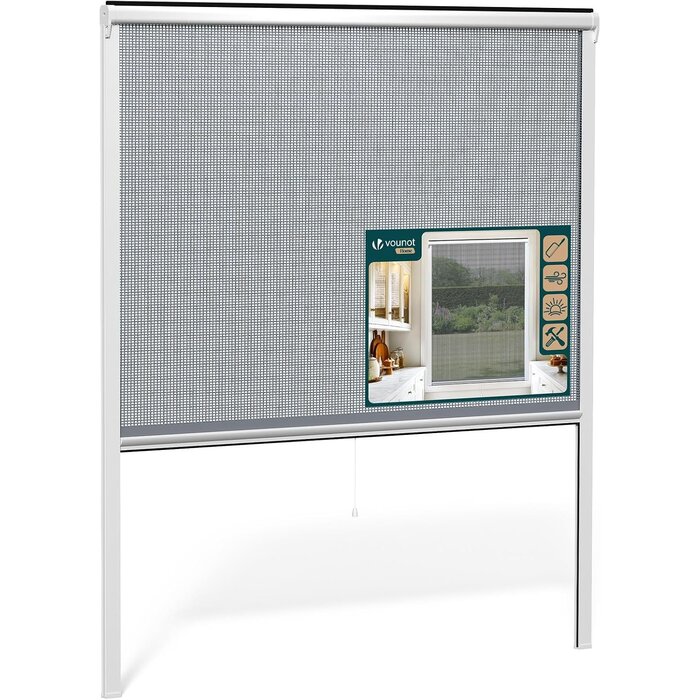 Moustiquaire enroulable 130x160 cm Blanc - Découpable - 32% de remise