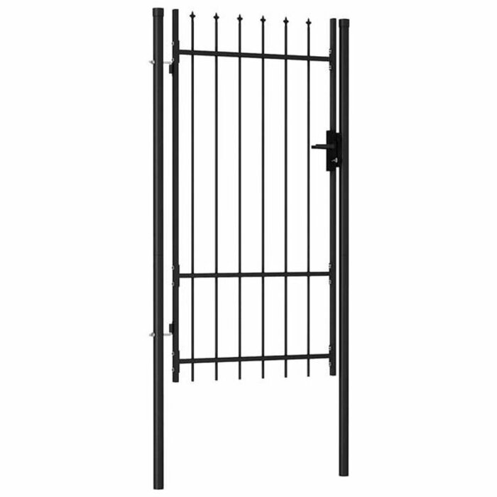 Portillon de jardin BOXTEL noir 1 x 1,75 m - 35% de remise