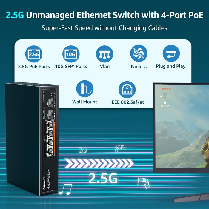 Switch PoE 6 ports 2.5G et 10G SFP - 34% de remise - Déballé
