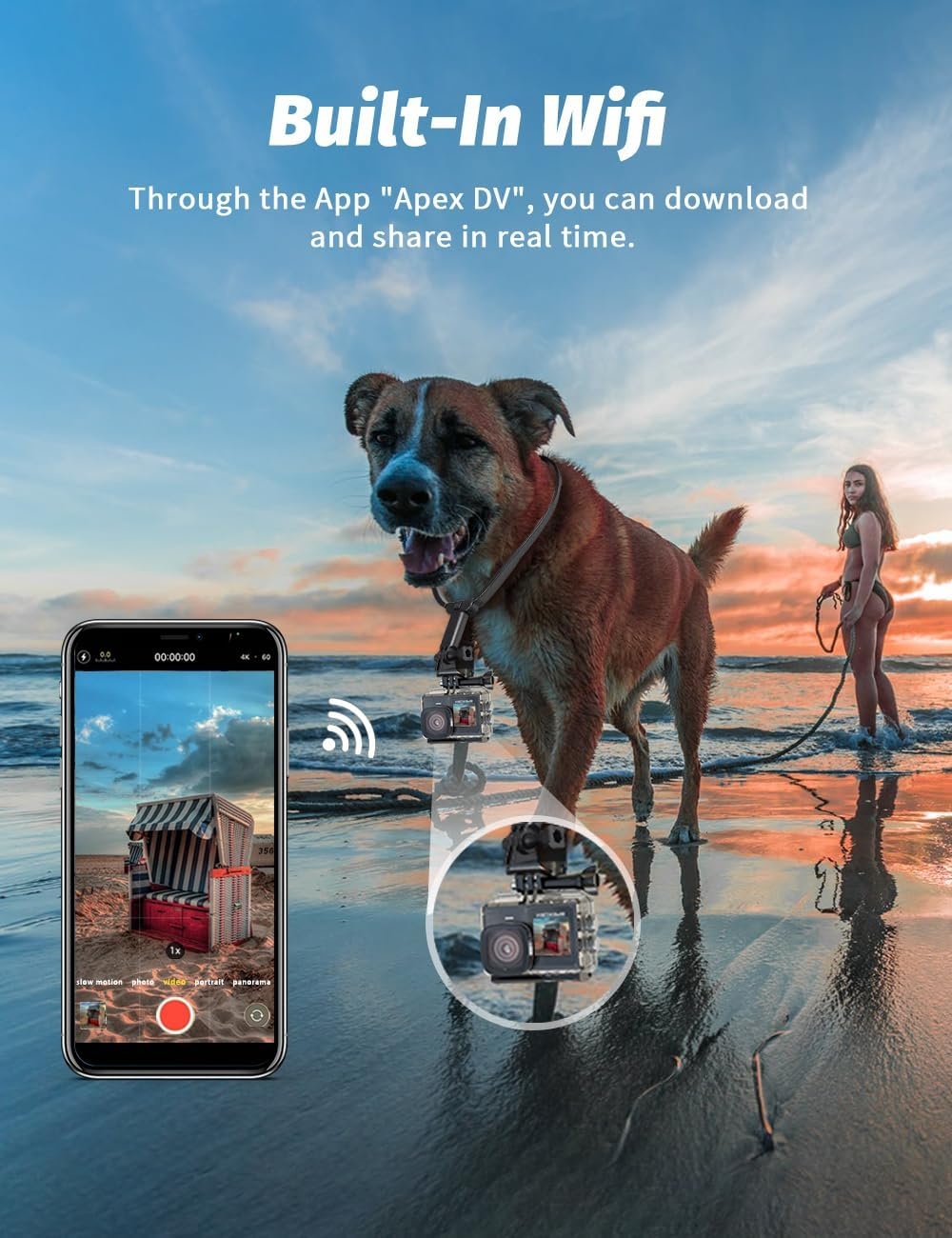 Caméra d'action 4K 64MP avec stabilisation EIS - 34% de remise