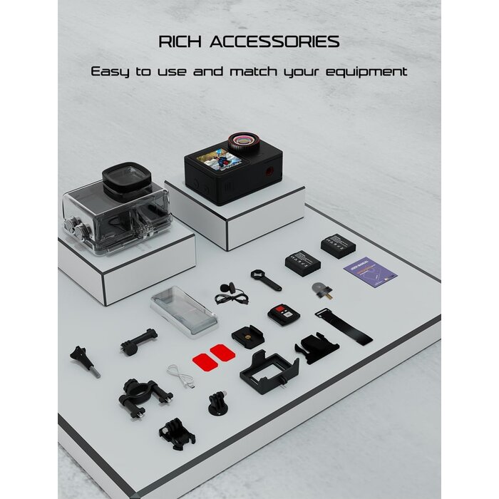 Caméra d'action 4K 64MP avec stabilisation EIS - 34% de remise