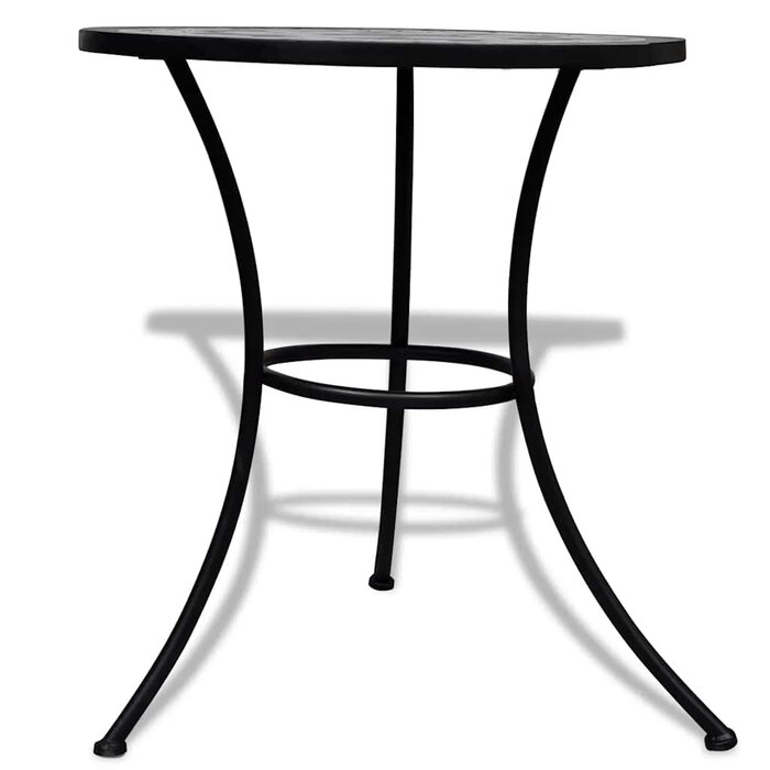 Table de bistrot mosaïque 60 cm - Noir et blanc - 34% de remise