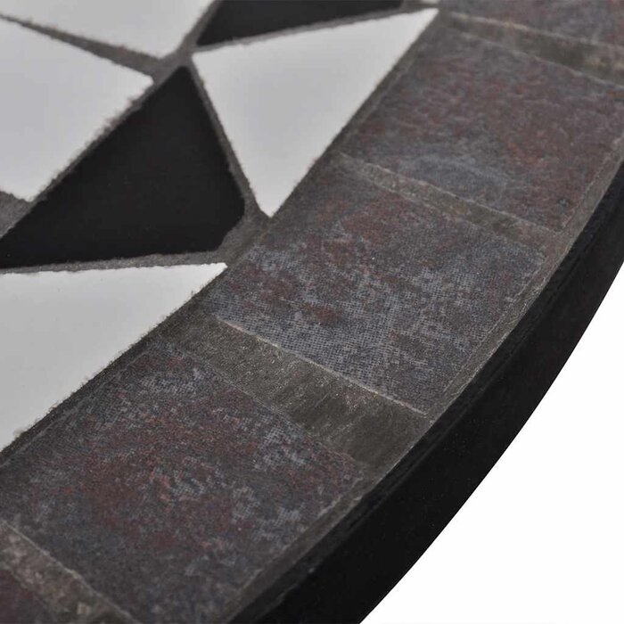 Table de bistrot mosaïque 60 cm - Noir et blanc - 34% de remise