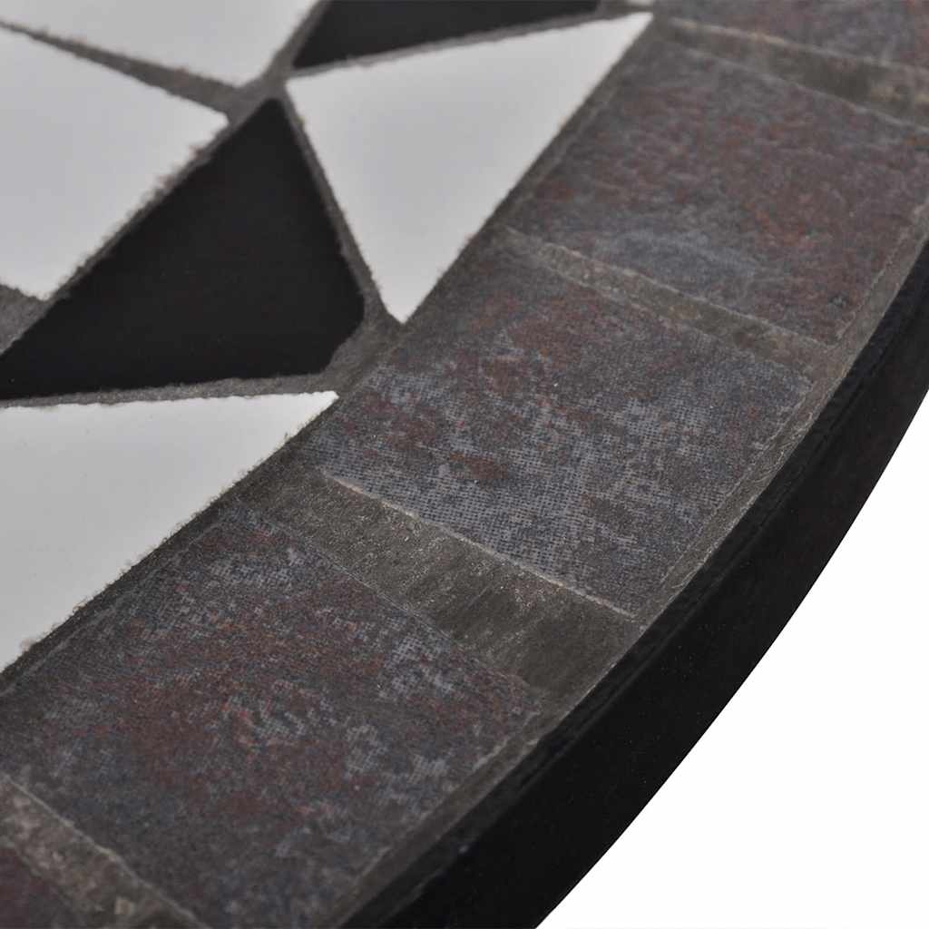 Table de bistrot mosaïque 60 cm - Noir et blanc - 34% de remise