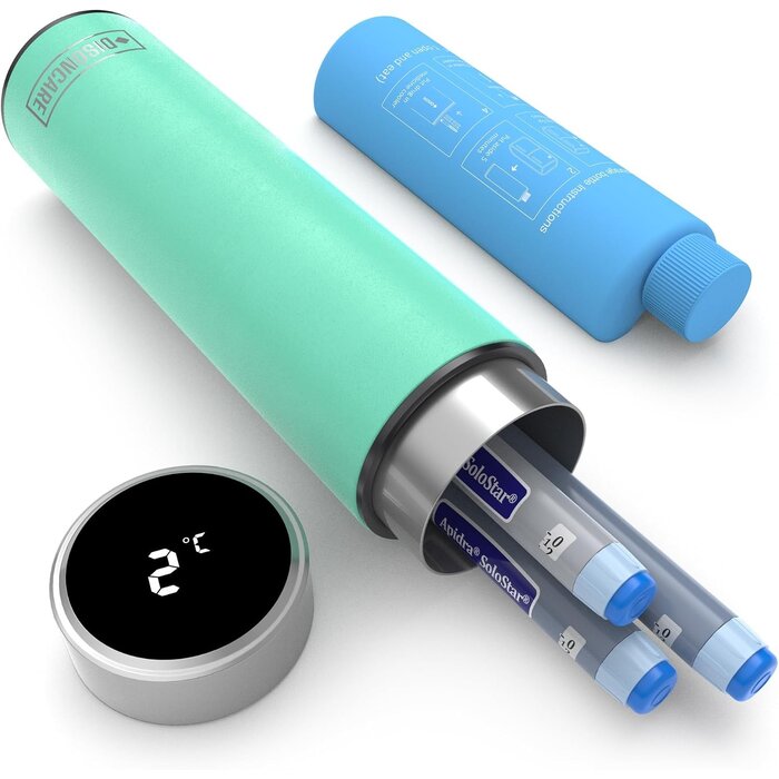 Étui isotherme pour insuline avec écran - Cyan - 28% de remise