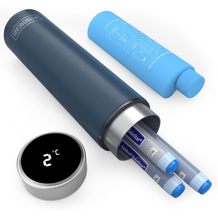 Étui isotherme pour insuline avec écran - Cyan - 28% de remise