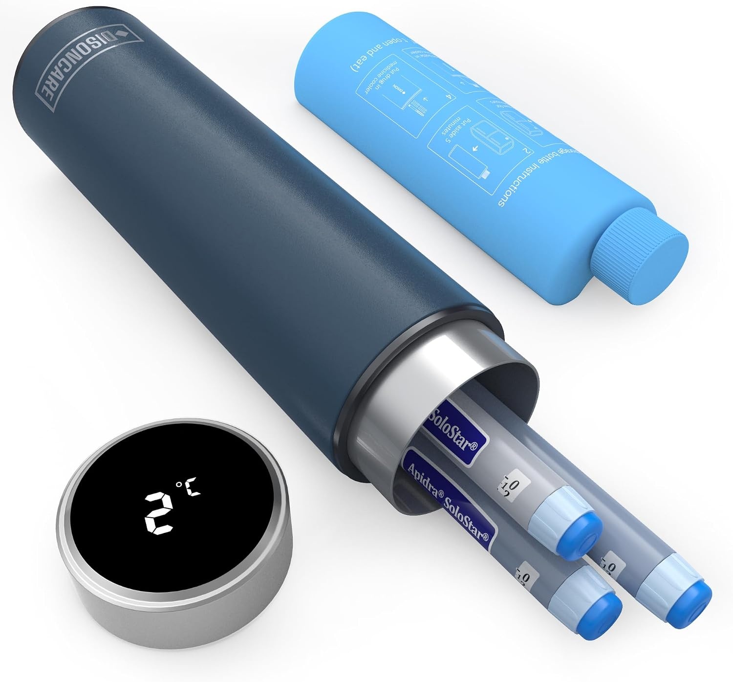 Étui isotherme pour insuline avec écran - Cyan - 28% de remise