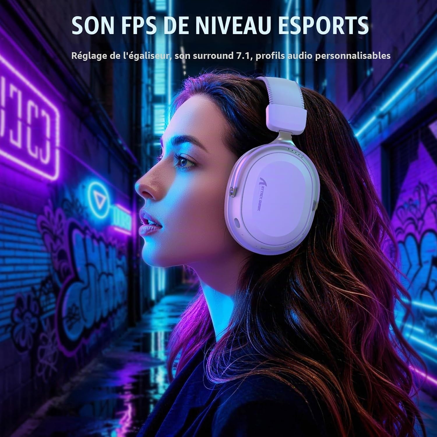 Casque Gaming Sans Fil 7.1 Surround Blanc - 33% de remise