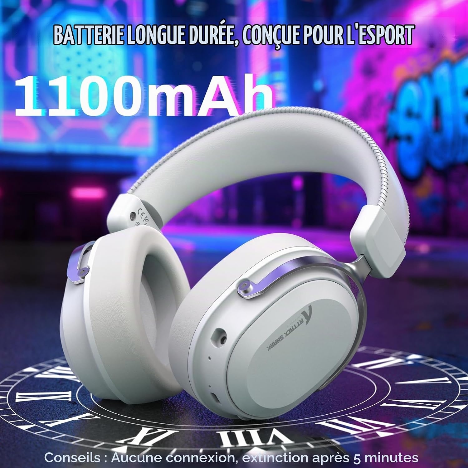 Casque Gaming Sans Fil 7.1 Surround Blanc - 33% de remise