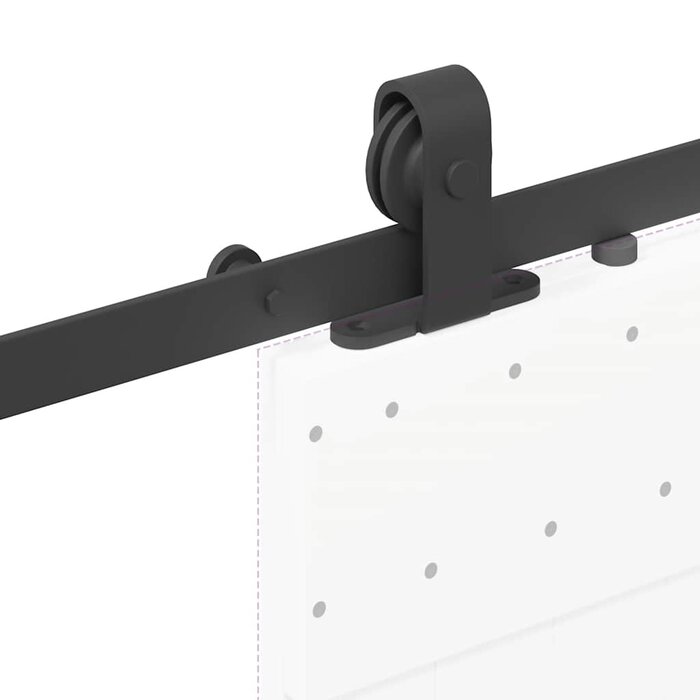 Kit rail porte coulissante 200 cm acier noir - 34% de remise
