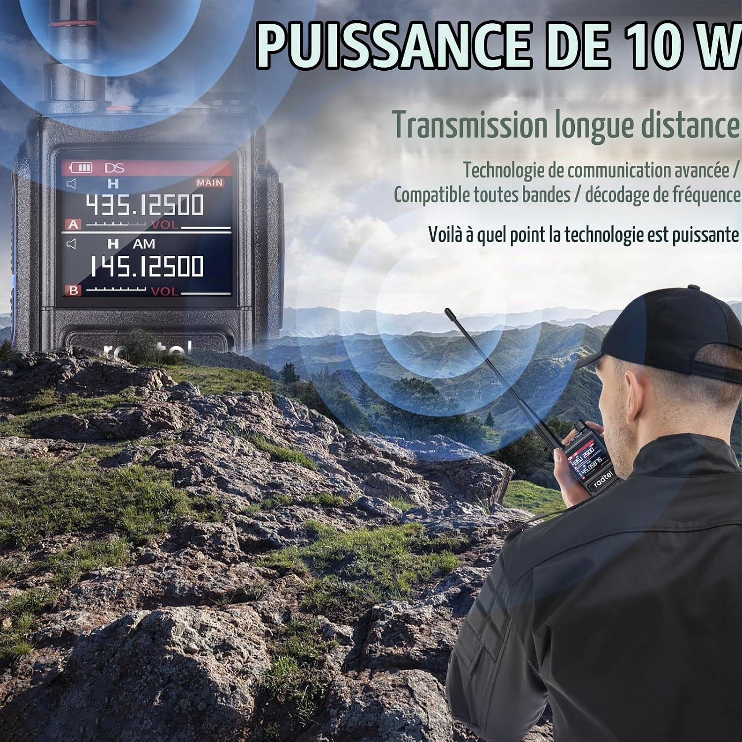 Talkie-walkie Tri-bande 10W - Réception Airband - 33% de remise